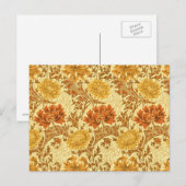William Morris Chrysanthemums, Mustard Gold Briefkaart (Voorkant / Achterkant)