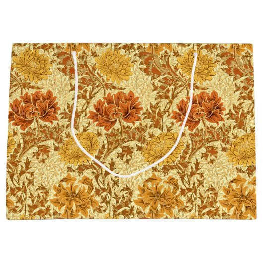 William Morris Chrysanthemums, Mustard Gold Groot Cadeauzakje (Voorkant)