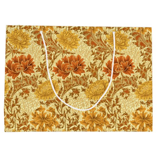 William Morris Chrysanthemums, Mustard Gold Groot Cadeauzakje (Achterkant)