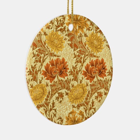 William Morris Chrysanthemums, Mustard Gold Keramisch Ornament (Rechts)
