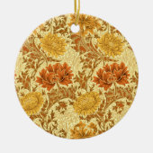 William Morris Chrysanthemums, Mustard Gold Keramisch Ornament (Voorkant)