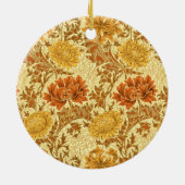 William Morris Chrysanthemums, Mustard Gold Keramisch Ornament (Achterkant)