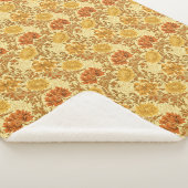 William Morris Chrysanthemums, Mustard Gold Sherpa Deken (3/4)