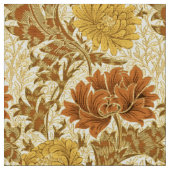 William Morris Chrysanthemums, Mustard Gold Stof (Close Up)