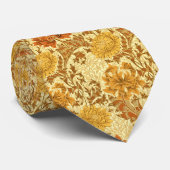 William Morris Chrysanthemums, Mustard Gold Stropdas (Opgerold)