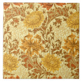 William Morris Chrysanthemums, Mustard Gold Tegeltje (Voorkant)