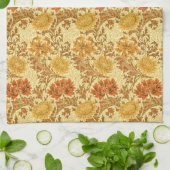 William Morris Chrysanthemums, Mustard Gold Theedoek (Gevouwen)