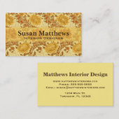 William Morris Chrysanthemums, Mustard Gold Visitekaartje (Voorkant / Achterkant)