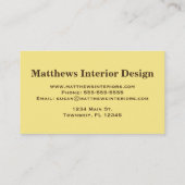 William Morris Chrysanthemums, Mustard Gold Visitekaartje (Achterkant)