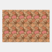 William Morris Chrysanthemums, Rust, Green & Gold Inpakpapier Vel (Voorkant)