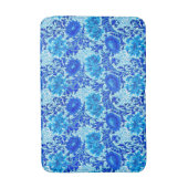 William Morris Chrysanthemums Shades of Denim Blue Badmat (Voorkant Verticaal)
