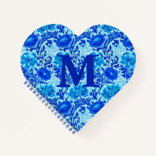 William Morris Chrysanthemums Shades of Denim Blue Notitieboek