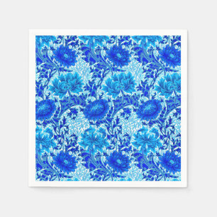 William Morris Chrysanthemums Shades of Denim Blue Servet