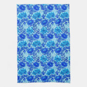 William Morris Chrysanthemums Shades of Denim Blue Theedoek (Verticaal)