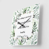 William Morris citaat, heb niets...  Keramisch Vierkante Klok (Hoek)