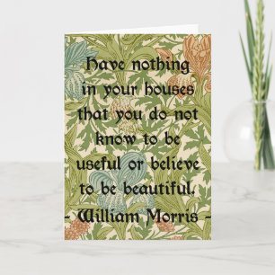 William Morris citaat over schoonheid en functie Kaart