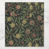 William Morris Citrus en Pomegranate Print Label Wijn Etiket (Enkel label)