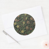 William Morris Citrus en Pomegranate Print Ronde Sticker (Envelop)