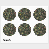 William Morris Citrus en Pomegranate Print Ronde Sticker (Vel)