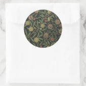 William Morris Citrus en Pomegranate Print Ronde Sticker (Tas)