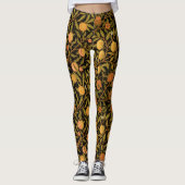 William Morris ~ Citrus over zwarte Leggings (Voorkant)