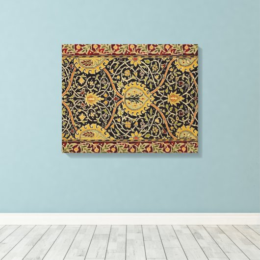 William Morris Classic Carpet Art Print Design (Insitu (Houten vloer))