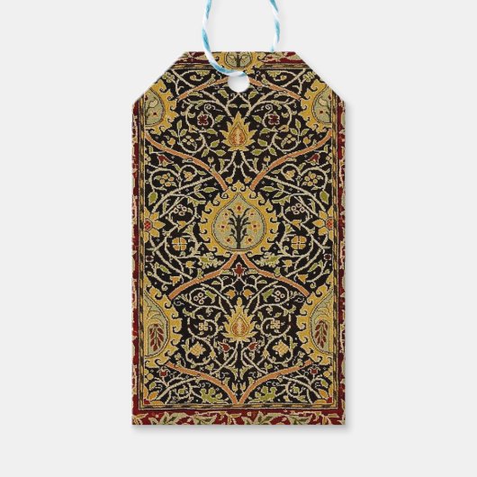 William Morris Classic Carpet Art Print Design Cadeaulabel (Voorkant)