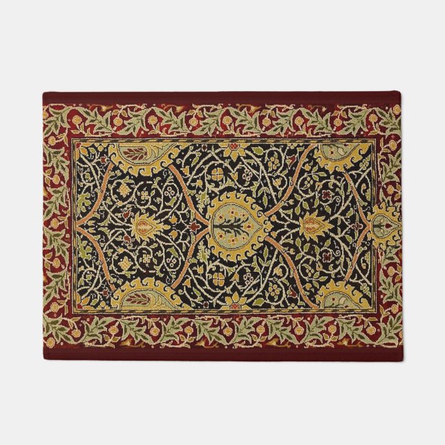 William Morris Classic Carpet Art Print Design Deurmat (Voorkant)