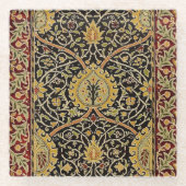 William Morris Classic Carpet Art Print Design Glazen Onderzetter (Voorkant)