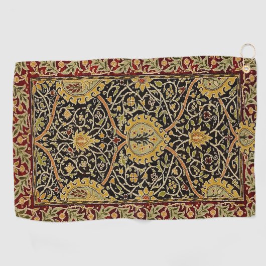 William Morris Classic Carpet Art Print Design Golfhanddoek (Horizontaal)