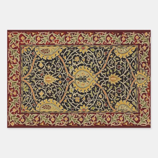 William Morris Classic Carpet Art Print Design Inpakpapier Vel (Voorkant)