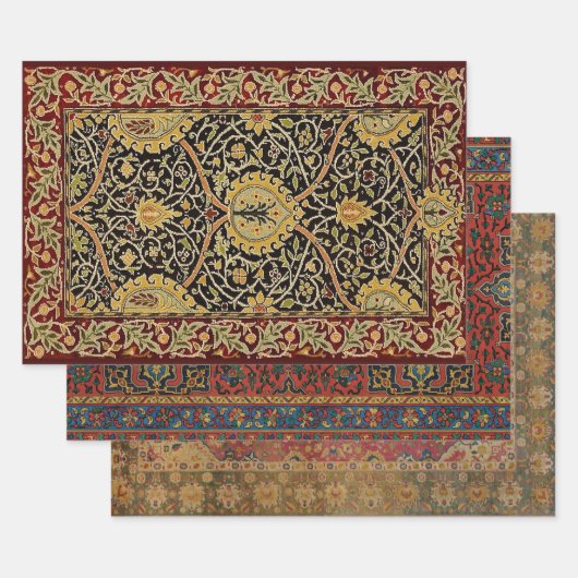 William Morris Classic Carpet Art Print Design Inpakpapier Vel (Set)