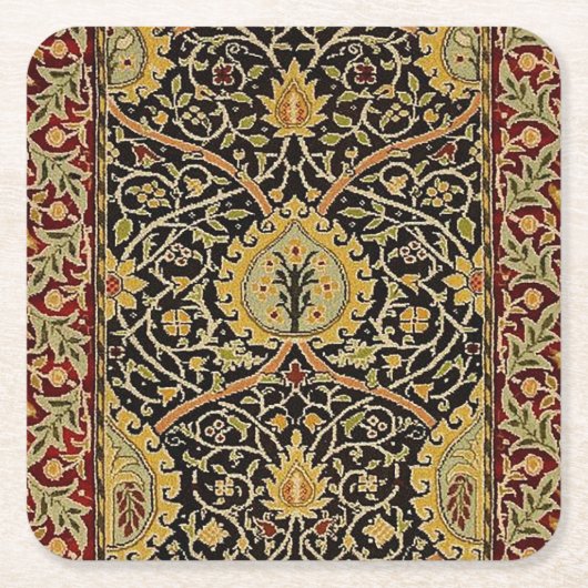 William Morris Classic Carpet Art Print Design Kartonnen Onderzetters (Voorkant)