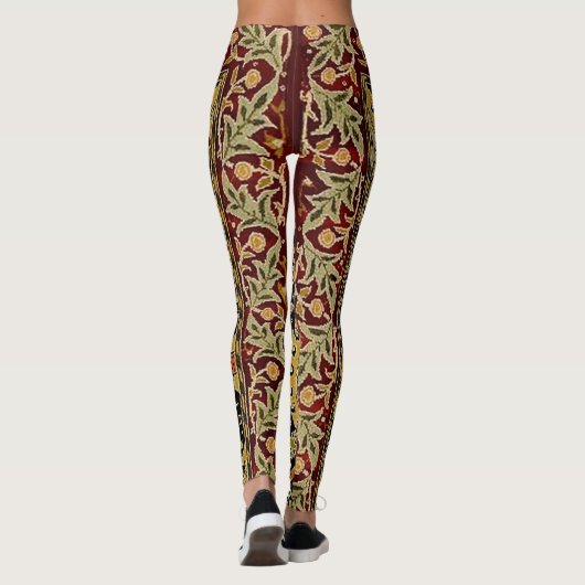 William Morris Classic Carpet Art Print Design Leggings (Achterkant)