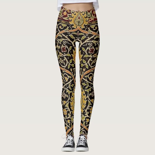William Morris Classic Carpet Art Print Design Leggings (Voorkant)