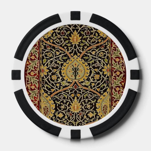 William Morris Classic Carpet Art Print Design Poker Chips (Voorkant)