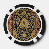 William Morris Classic Carpet Art Print Design Poker Chips (Achterkant)