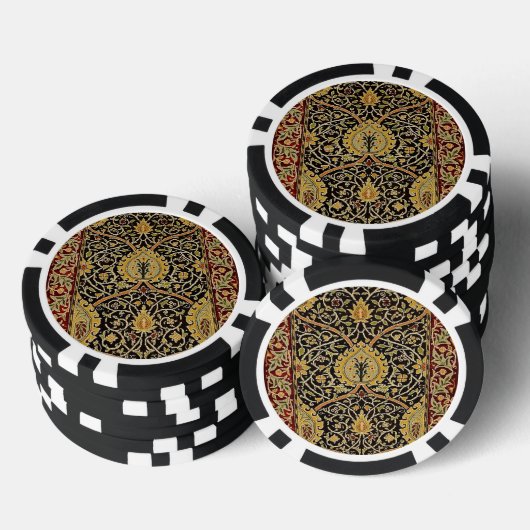 William Morris Classic Carpet Art Print Design Poker Chips (Opstapeling)