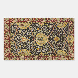 William Morris Classic Carpet Art Print Design Rechthoekige Sticker