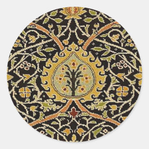 William Morris Classic Carpet Art Print Design Ronde Sticker