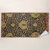 William Morris Classic Carpet Art Print Design Strandlaken (Voorkant)