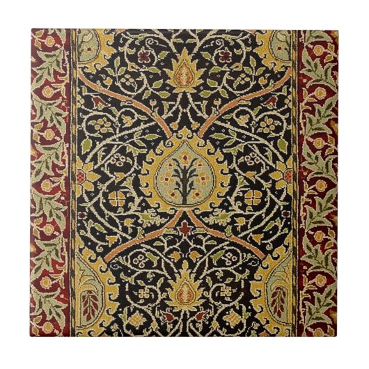 William Morris Classic Carpet Art Print Design Tegeltje (Voorkant)