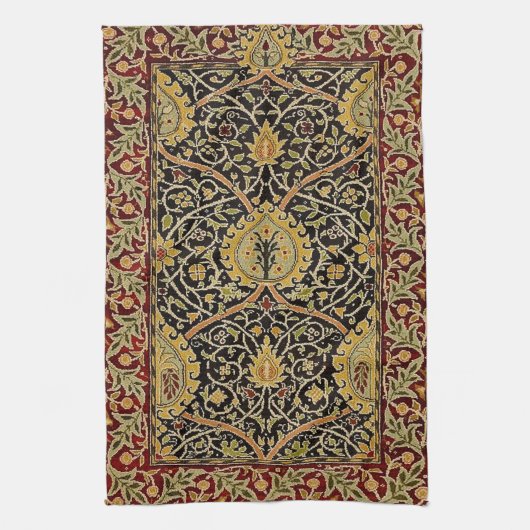 William Morris Classic Carpet Art Print Design Theedoek (Verticaal)