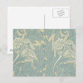 William Morris Classic Tulip Blue Floral Briefkaart (Voorkant / Achterkant)