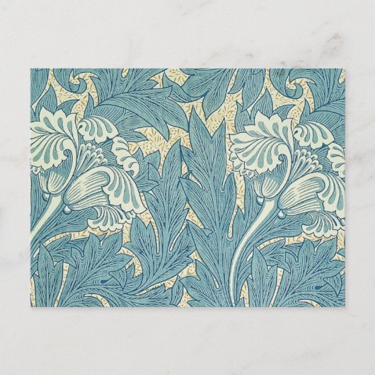 William Morris Classic Tulip Blue Floral Briefkaart (Voorkant)