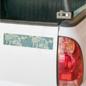 William Morris Classic Tulip Blue Floral Bumpersticker (Op Truck)