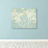 William Morris Classic Tulip Blue Floral Canvas Afdruk (Insitu (Houten vloer))