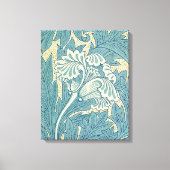 William Morris Classic Tulip Blue Floral Canvas Afdruk (Voorkant)