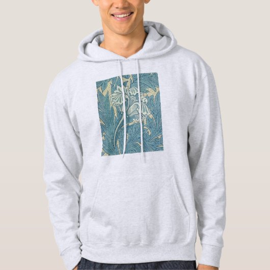 William Morris Classic Tulip Blue Floral Hoodie (Voorkant)