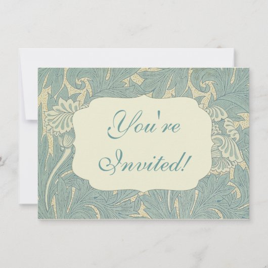 William Morris Classic Tulip Blue Floral Kaart (Voorkant)